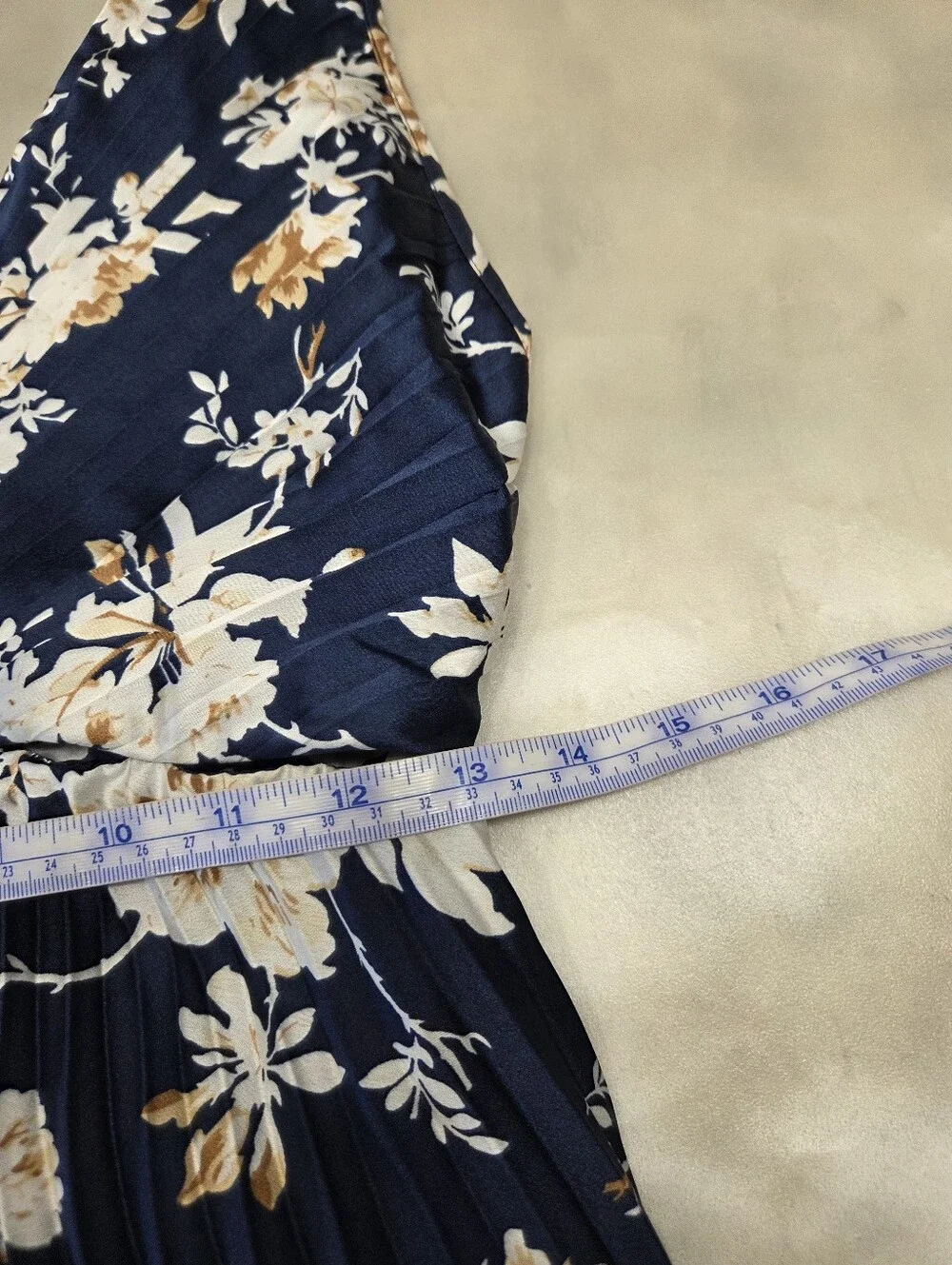 Abercrombie & Fitch Navy Floral Maxi Dress with Cream Floral Size ST
